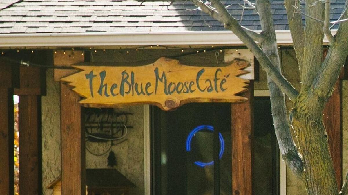The Blue Moose Cafe’s sign was taken from the front of the building last week.