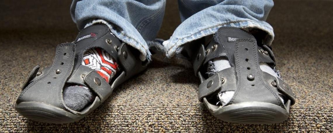 After seeing children in Africa going barefoot and getting sick, and wearing shoes far too small, Kenton Lee and a bunch of his friends invented a shoe that can grow five sizes and last five years.