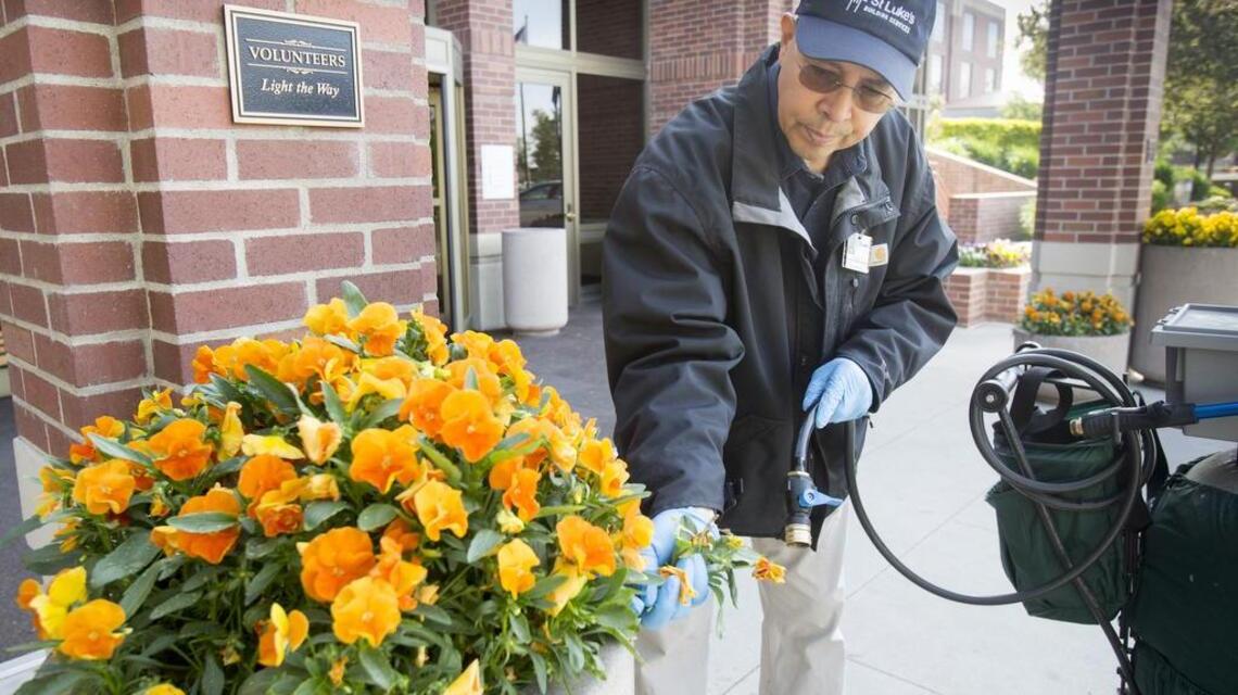 As St. Luke’s keeps growing, who keeps it looking beautiful? He just goes by ‘gardener’