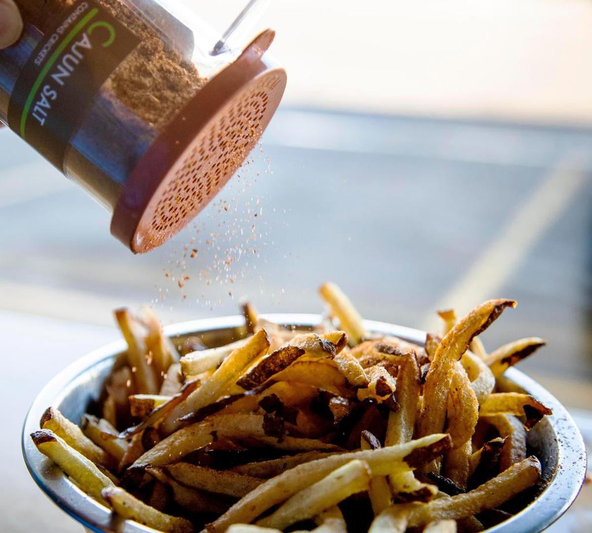 Boise Fry Company gives customers five different choices of fries and a wide variety of spices and sauces.