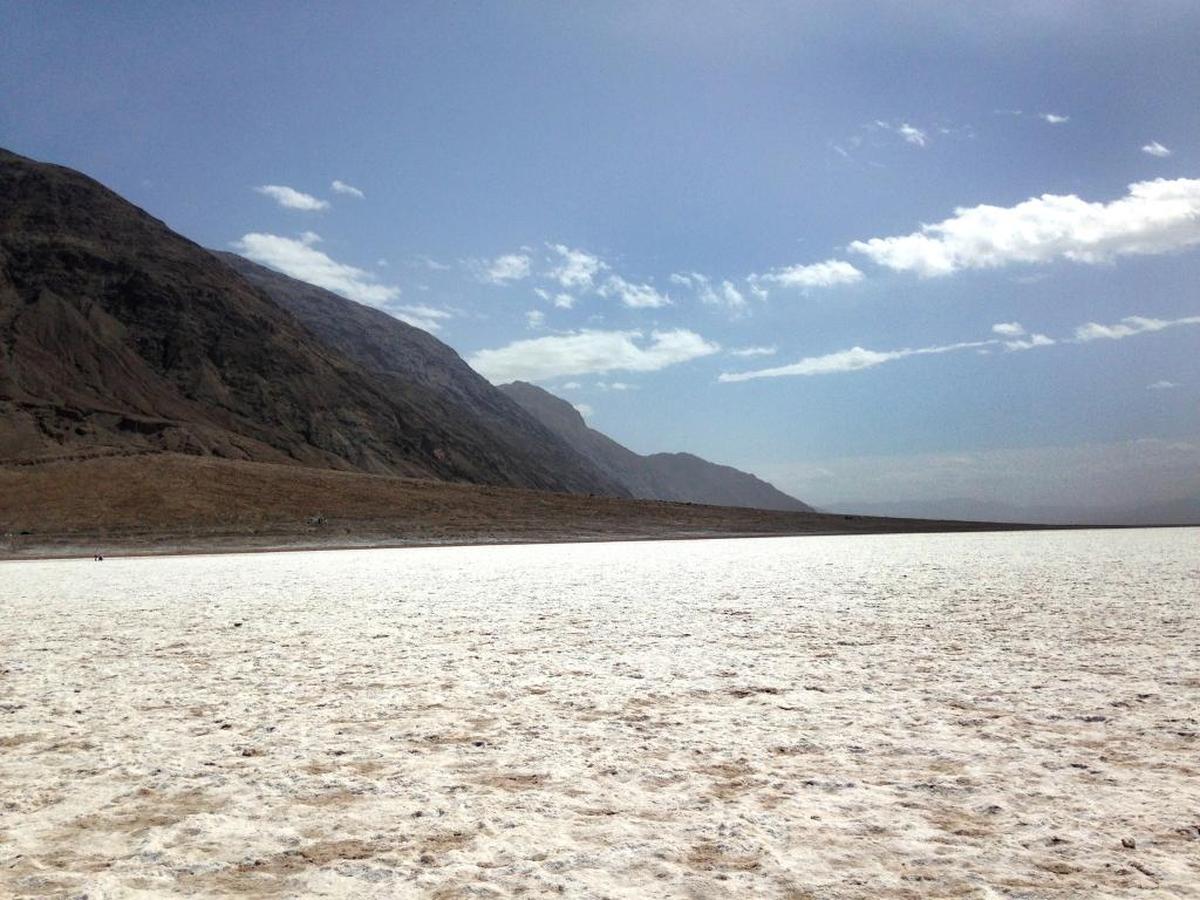 A view across the salt flats at Badwater Basin, one of the most popular attractions in Death Valley National Park.