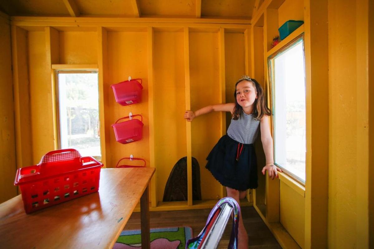 Clearly, the tree house is Clara’s personal space. “The inside is hers,” her mom said. “She decorates it. She takes pride in it.”