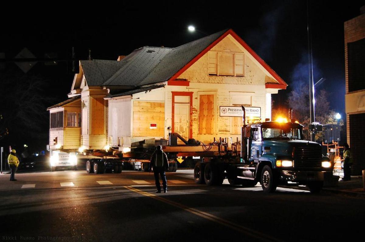 The house was moved from the Central Addition to the North End in the middle of the night.