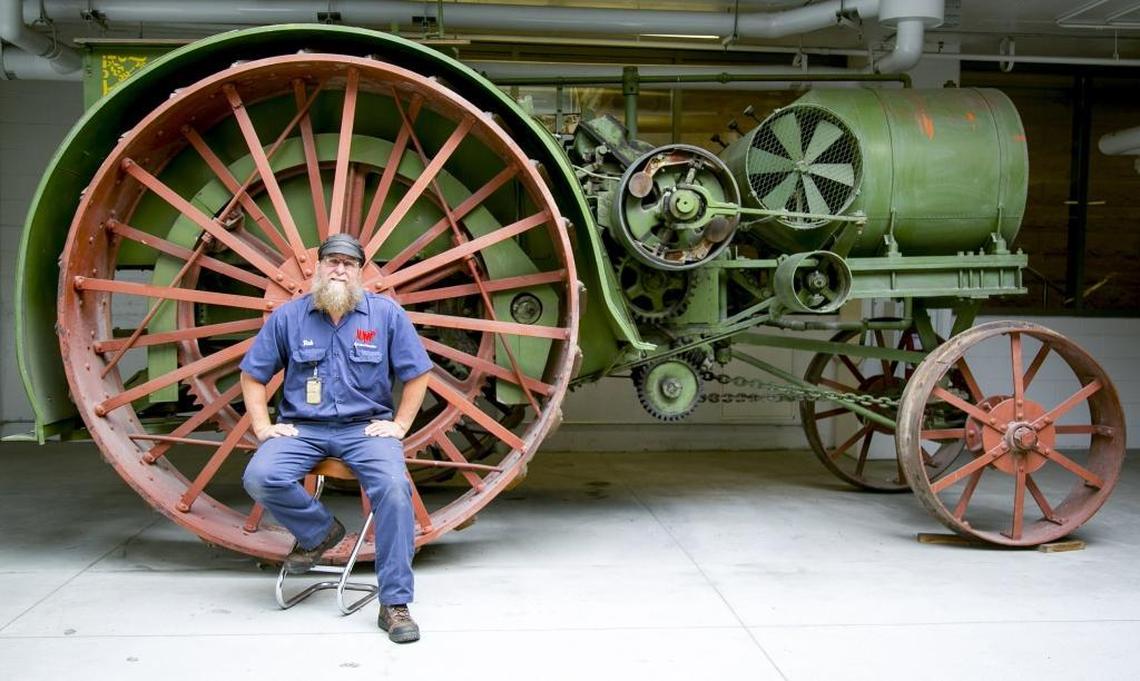 Rob Bearden, JUMP’s official Tractor Doctor, tends the world-class collection of antique tractors, including this 1917 Aultman Taylor 30-60 tractor.