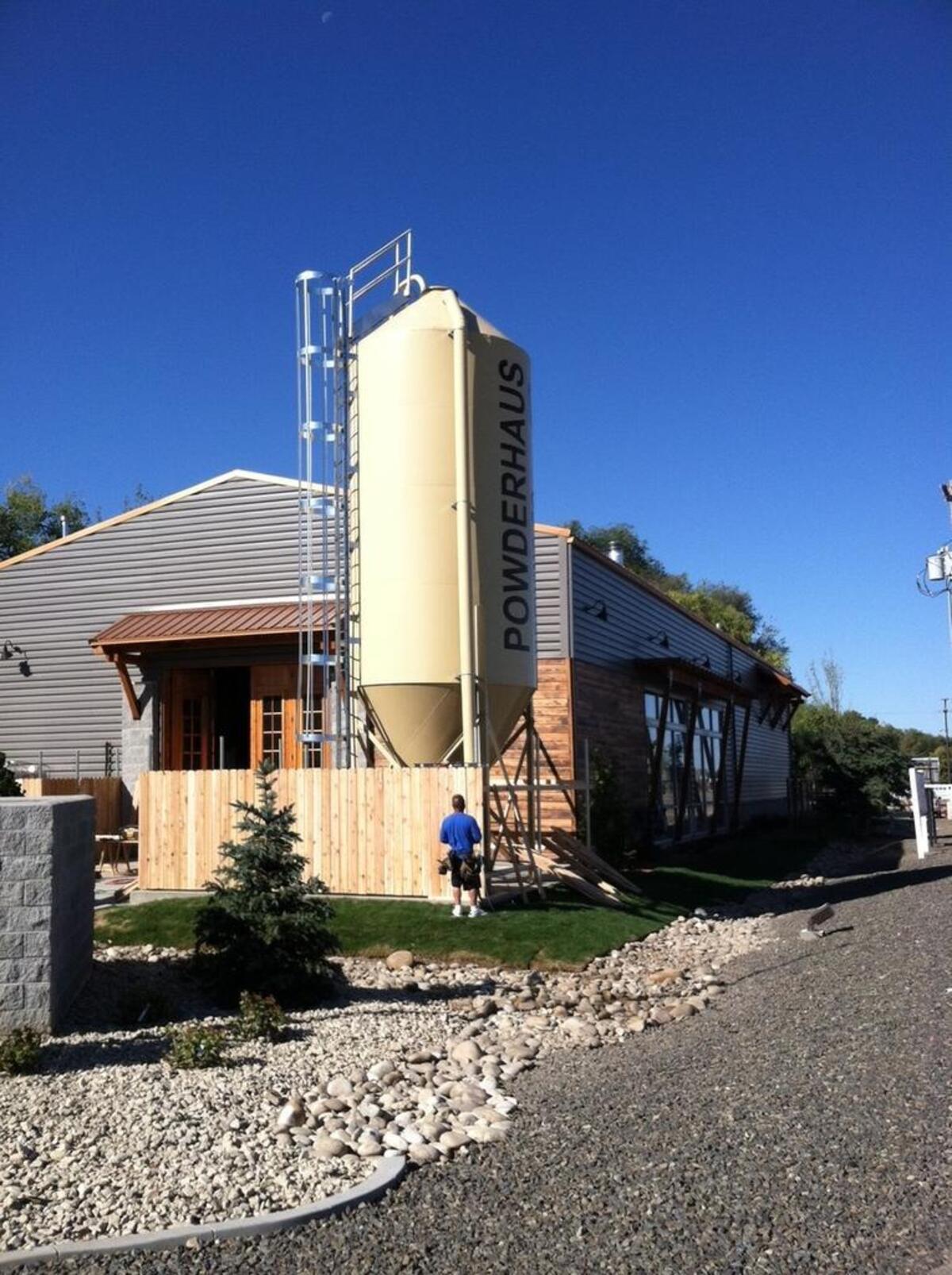 Powderhaus Brewing Company’s distinctive building on Chinden Boulevard.