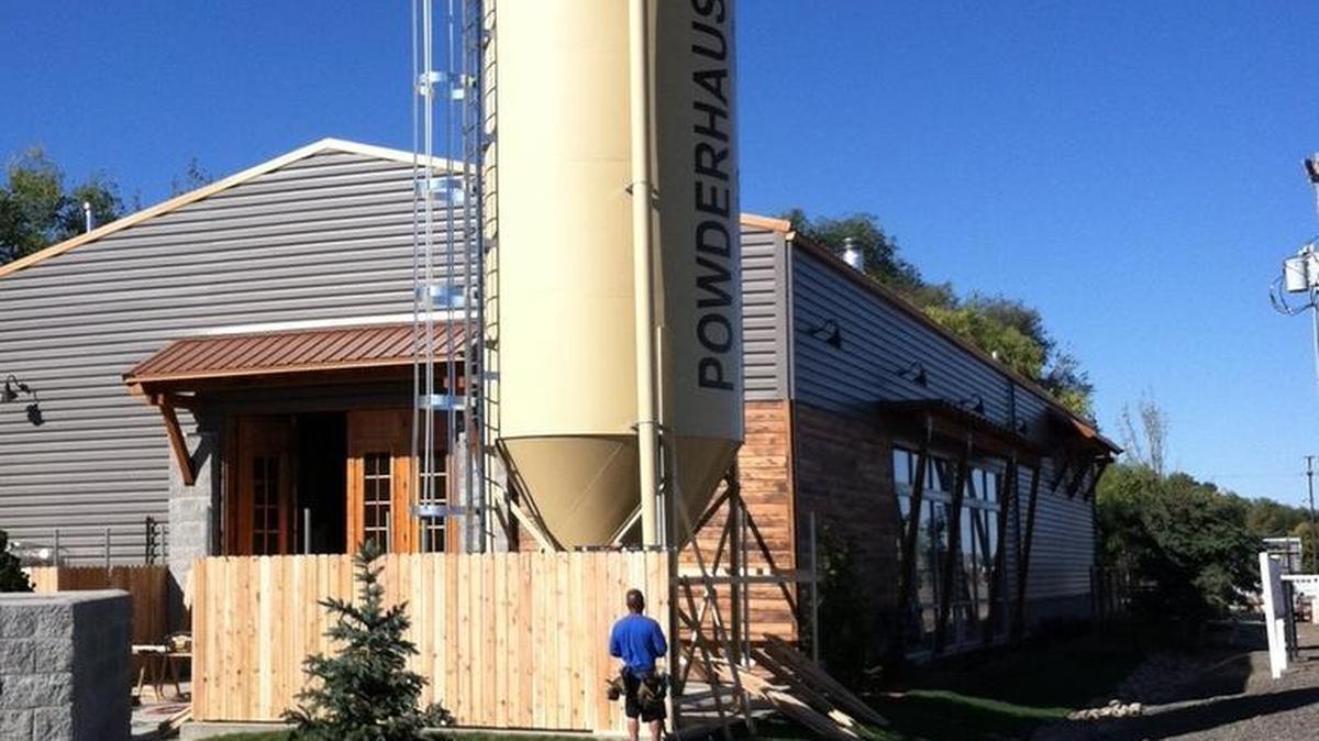 Powderhaus Brewing Company’s distinctive new building on Chinden Boulevard.