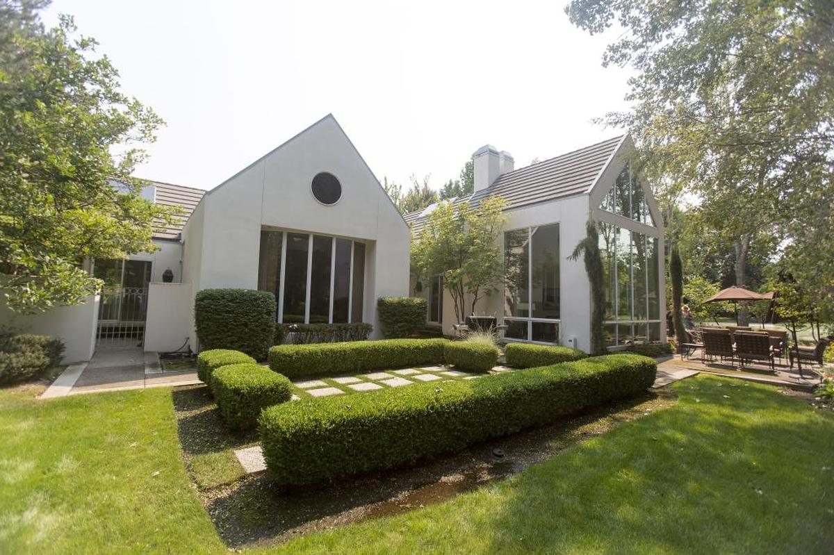 Another interesting feature of the Miller-Stein home is the integration of nature into the living space with large windows that look onto and English-style garden surrounded by Idaho wild.