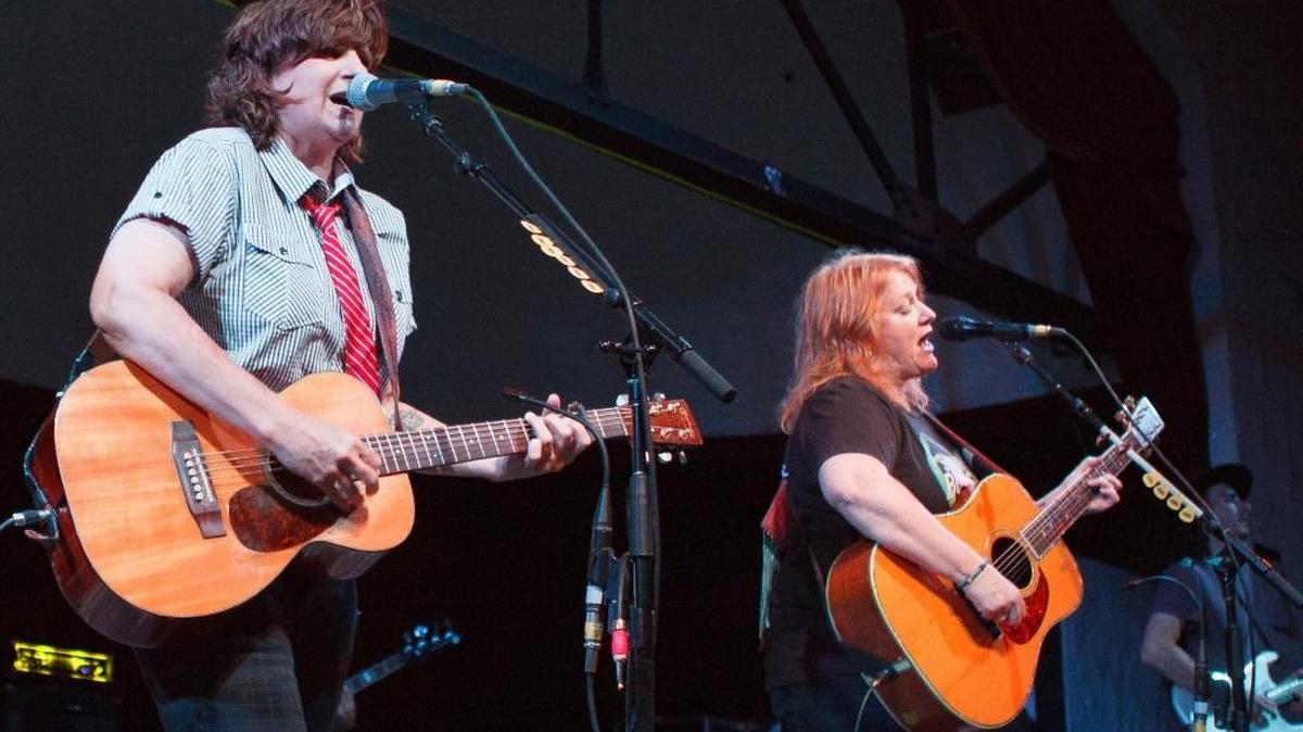 Amy Ray and Emily Saliers of the Indigo Girls play at the Egyptian Theater in 2016.