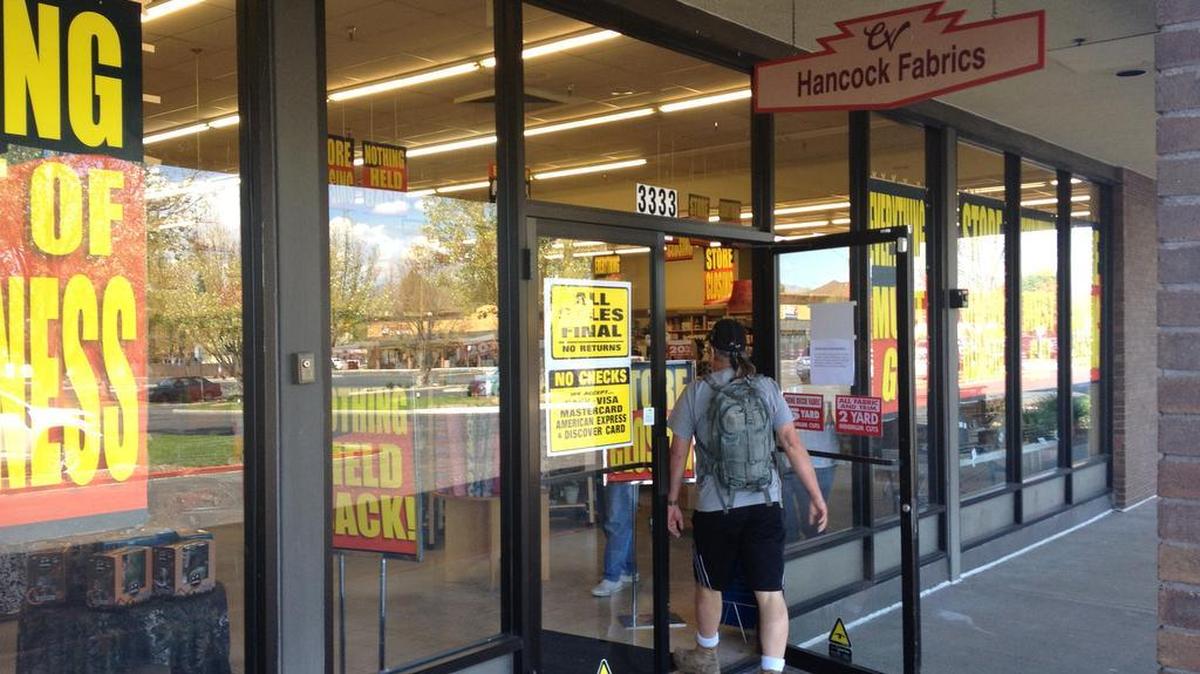 The Hancock Fabrics store in Boise’s Cole Village shopping center will close at the end of June, or when all inventory sells.