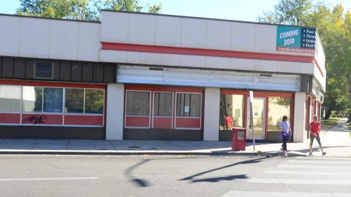View of the old Baird’s Dry Cleaners building along North 8th Street. The site is now owned by the Roman Catholic Diocese of Boise.