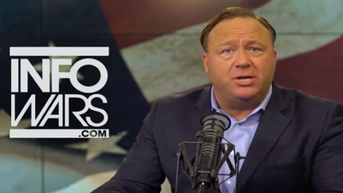 Alex Jones reads his Chobani statement Wednesday on his YouTube channel. The video was published after he read the statement on his daily radio show.