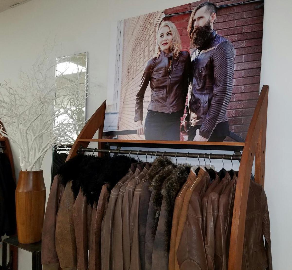 Robert Comstock has been known since the mid-1970s for his signature line of leather jackets. A selection of his current jackets on display at his Downtown Boise store’s former location.