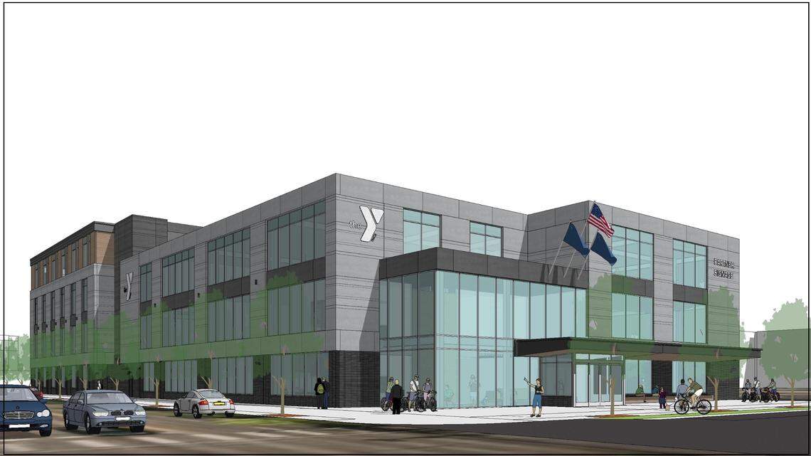 This rendering shows what the future YMCA may look like looking south.