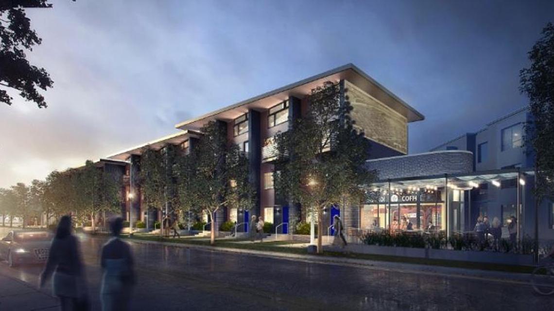 The townhome-style apartments planned for Ash Street would border part of the Pioneer Pathway connecting the Greenbelt to Downtown.