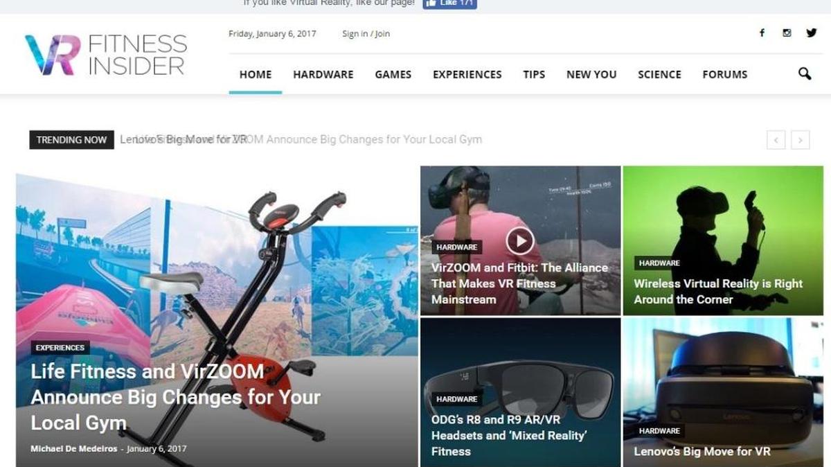 VR Fitness Insider’s home page.