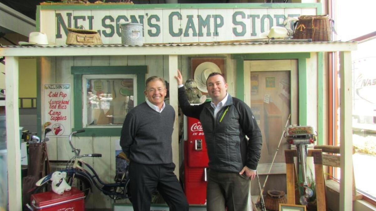 Tom Nelson, left, cofounder and president of Nelson’s RVs, and Tyler Nelson, who managed the family’s original dealership at 5309 Chinden Blvd. in Garden City until both men retired April 6, the date of the company’s sale to Camping World.
