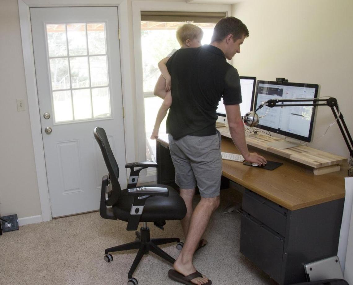 ConvertKit founder Nathan Barry said he enjoys working out of his North End home despite occasional interruptions from his two sons, including August, above, age 3. Barry and his wife, Hilary, married eight years ago and also have a 5-year-old named Oliver.