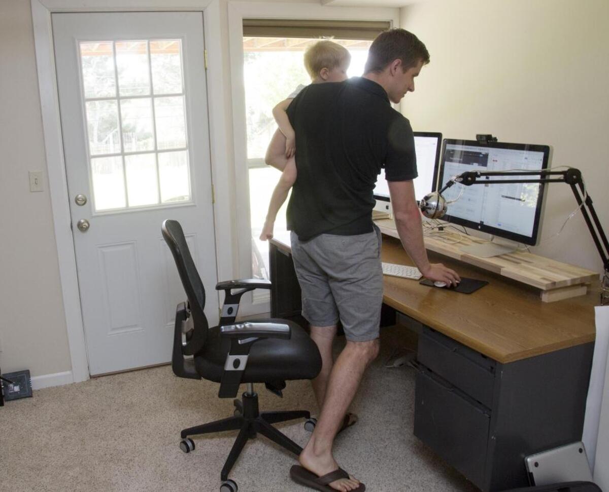 ConvertKit founder Nathan Barry said he enjoys working out of his North End home despite occasional interruptions from his two sons, including August, above, age 3. Barry and his wife, Hilary, married eight years ago and also have a 5-year-old named Oliver.