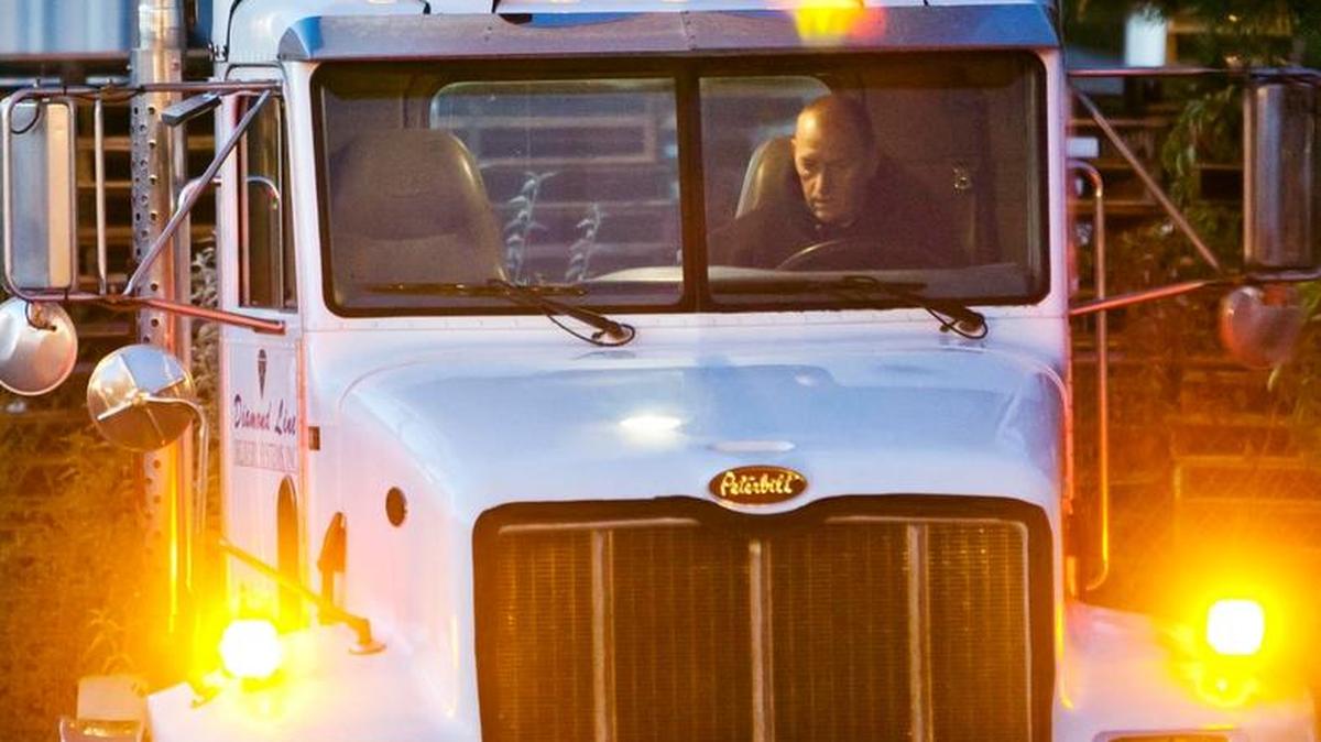 A driver warms up a truck on an October morning at Diamond Line Delivery Systems in Meridian in 2012. Calvin and Myrna Fillmore bought the assets of a small Emmett trucking company in 2000 and built the business over the next 15 years.