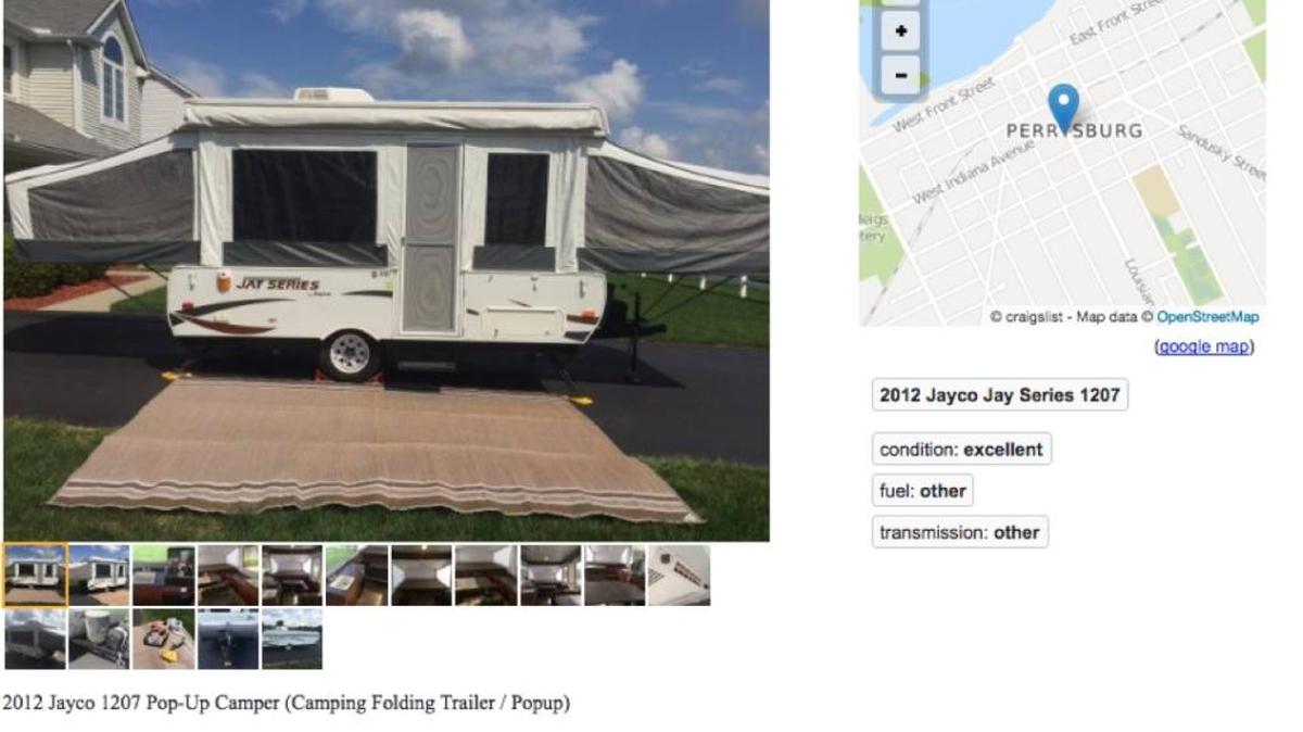A good-condition tent trailer like this for $1,500 would be a good deal, so you want to believe it’s real.