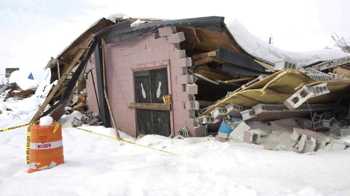 The roof of Weiser Lanes collapsed Jan. 9 under the weight of snow. It was the first of a string of building collapses in the Payette County community.