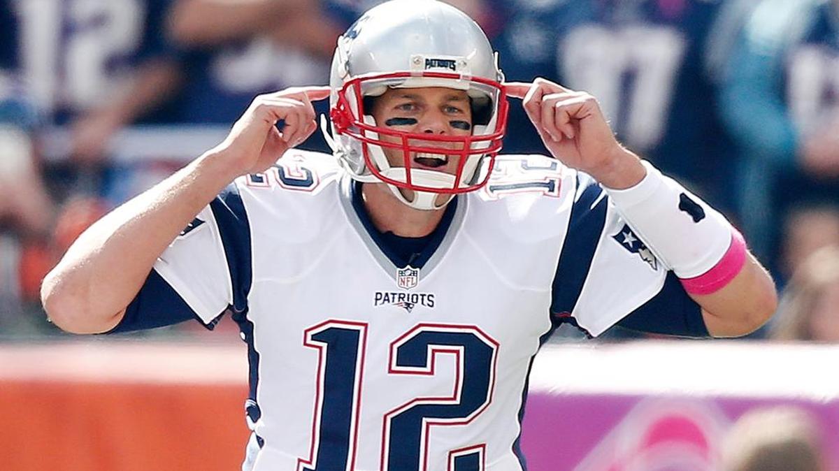 New England Patriots quarterback Tom Brady gestures during an NFL game against the Cleveland Browns in Cleveland. The Patriots and Atlanta Falcons will play Feb. 5 in the Super Bowl. But Nancy Napier already has had enough football for one season.