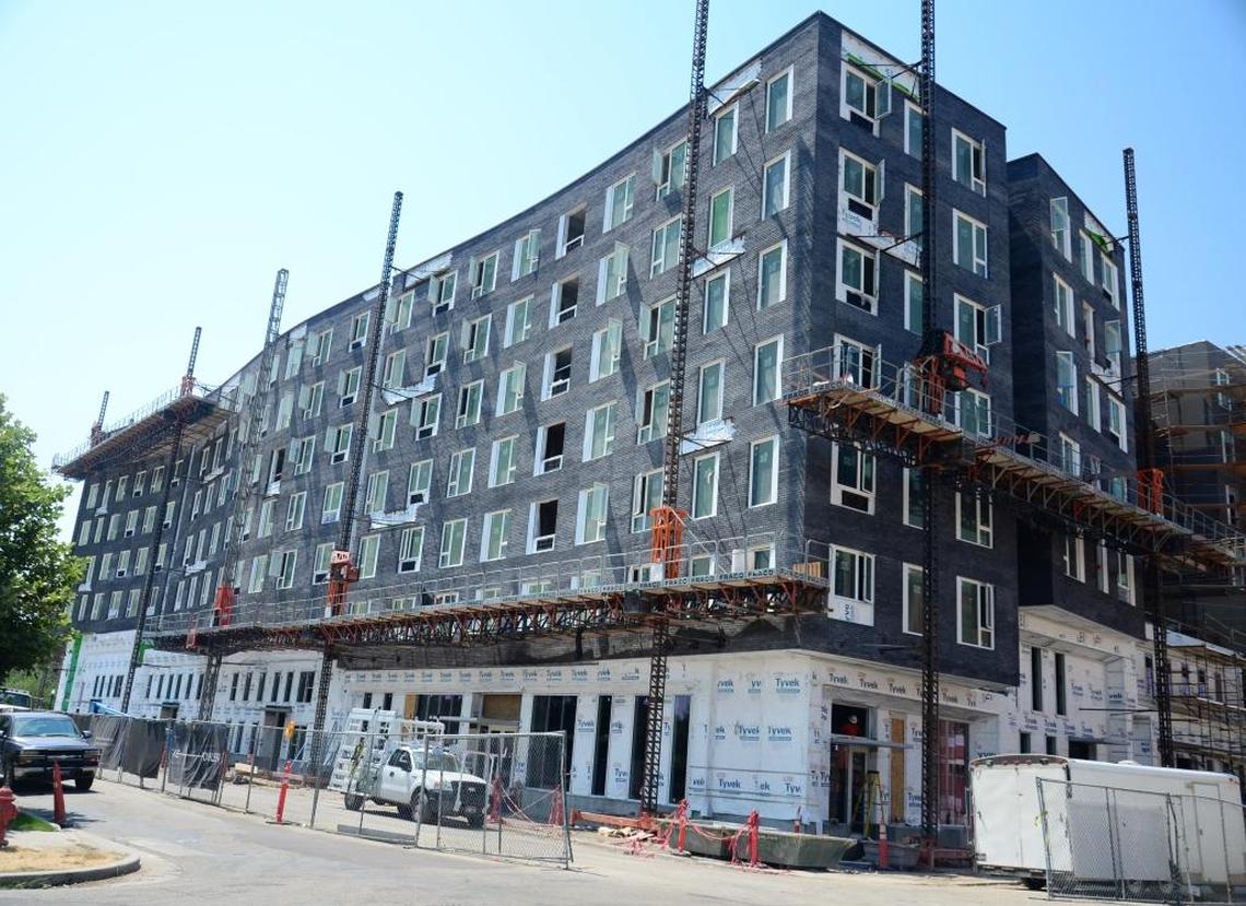 The Fowler — named after a 1894 Central Addition home that was moved along with others from this block of Fifth Street south of Broad Street — will feature 159 apartments when it is completed late this year.