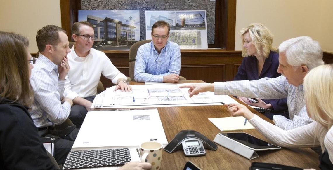 David Turnbull, center, the founder of Meridian developer Brighton Corp., is among Boise-area developers who have donated to Pickering’s campaign.