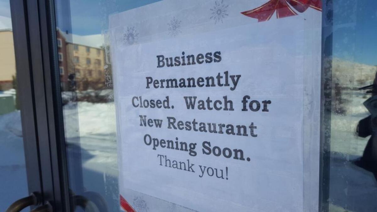 Notice posted on the door Christmas Day at Ruby Tuesday in Pocatello.