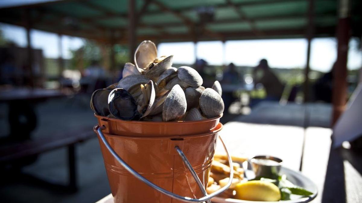 The bucket of clams served at Ben’s Crow Inn.