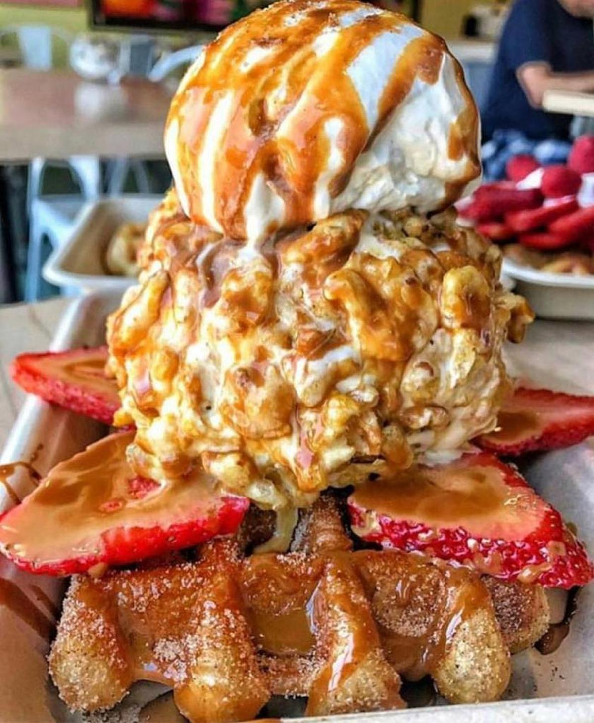 The rich Dulce de Leige waffle dessert is part of the regular fare at Waffle Love. The store is expected to open later this fall in Meridian.