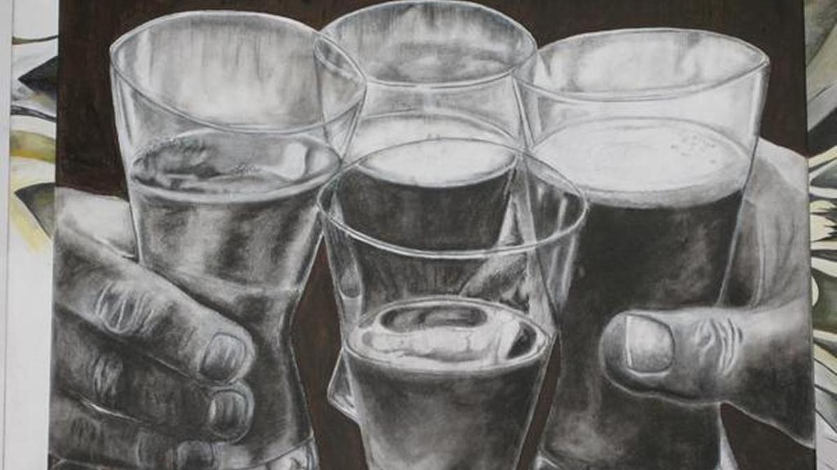 The pencil drawing by Cera Grindstaff, returned to The Reef/Front Door Taphouse on June 15.