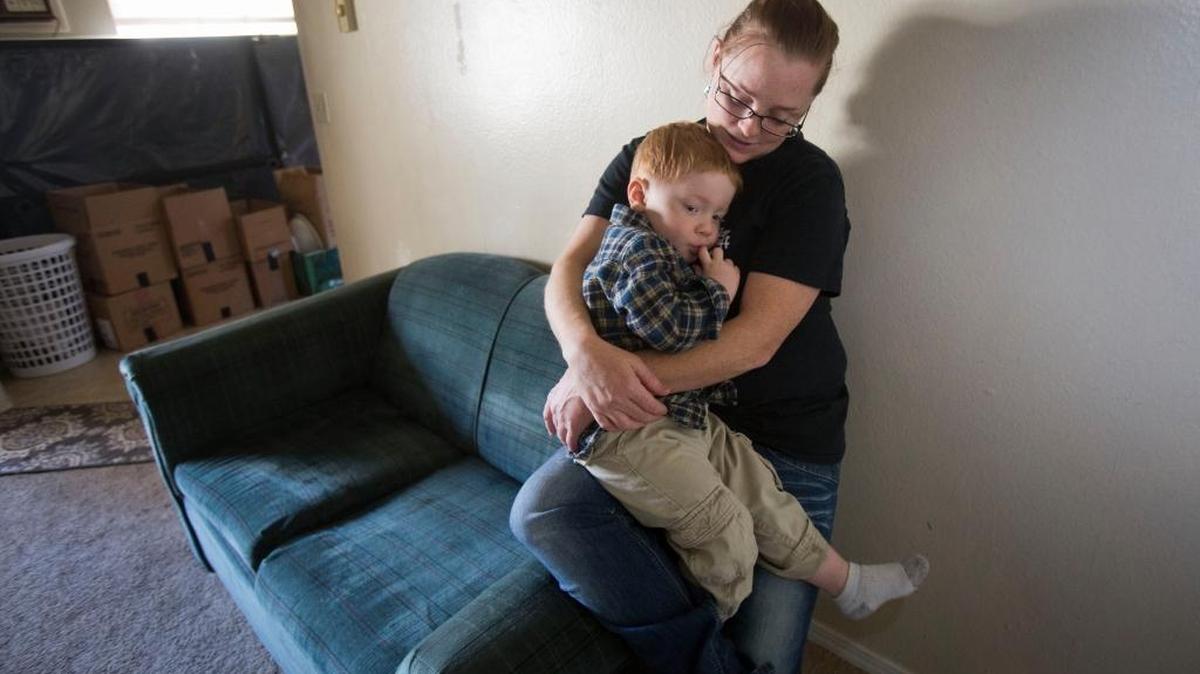 Beth Stapleton, a single mother to her son, Carter, 2, is scrambling to find a new apartment after receiving notice to vacate Westwood Apartments. The new owner is kicking everybody out in order to renovate and increasing rent rates.