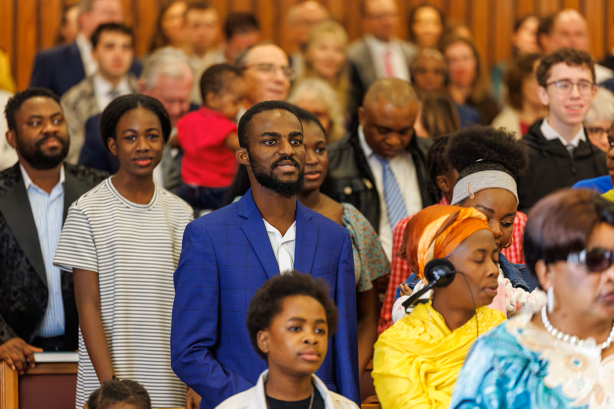 Members of the new Treasure Valley Ward (Swahili) of the Church of Jesus Christ of Latter-day Saints meet at the Bogus Basin Chapel, 3229 Bogus Basin Road, on Sunday.