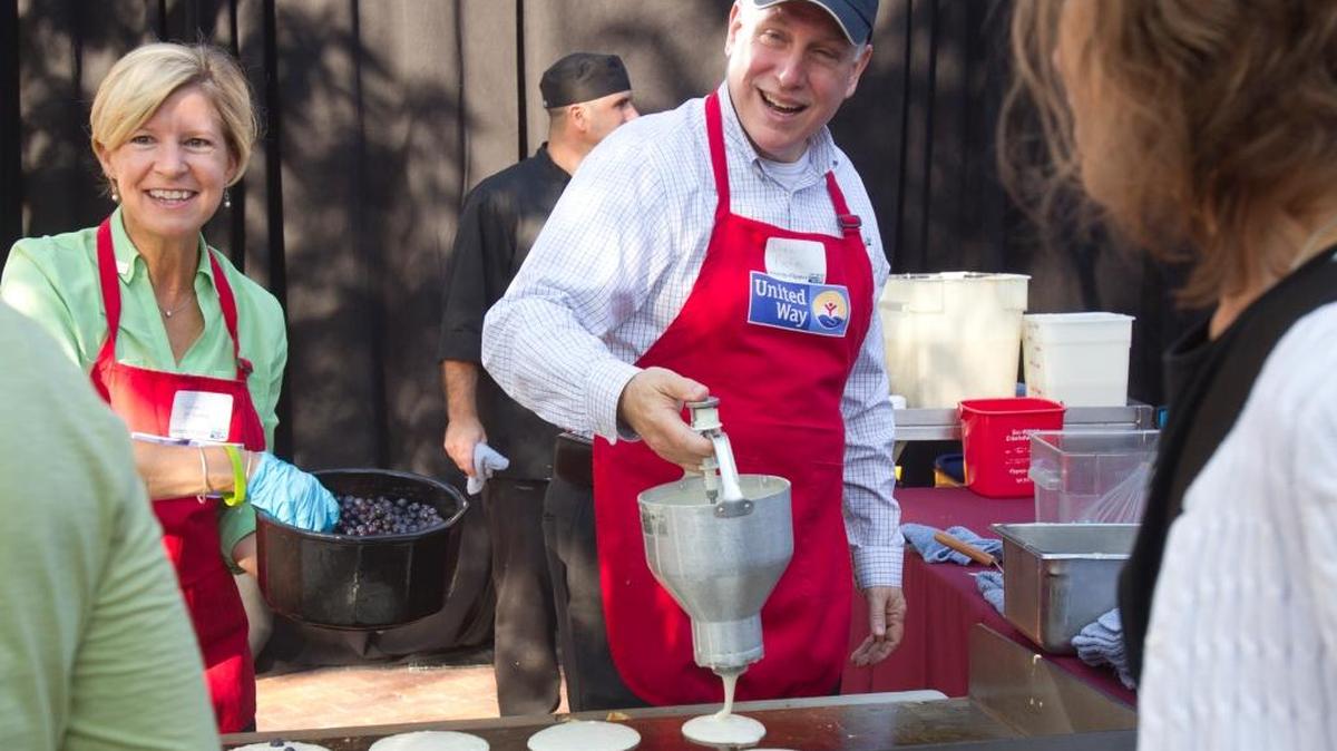 David Pate, CEO of St. Luke’s Health System, will speak Tuesday, Dec. 13, in the Boise Metro Chamber of Commerce’s CEO Speaker Series. He greets St. Luke’s employees at United Way’s annual Flapjack Feed Community Breakfast in 2014.