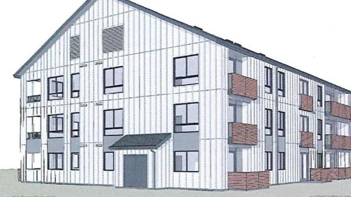 An architect’s rendering of one a building at the proposed Linder & Overland Apartments in Meridian, from developer Wolf Enterprises II.