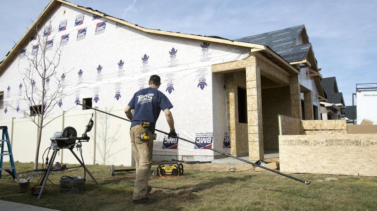 A house under construction in Meridian, one of the fastest-growing areas of Idaho.