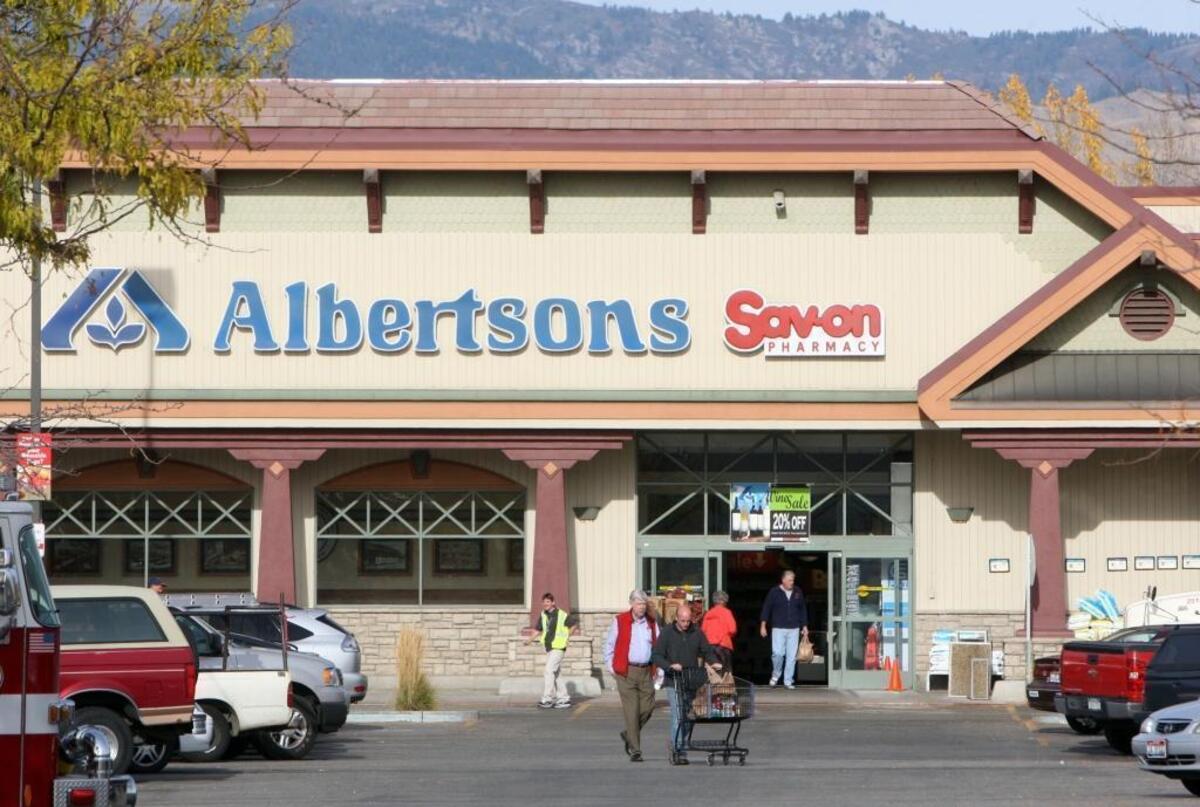This Albertsons store is on the State Street site where Joe Albertson opened his first grocery store in 1939. The store is across the street from an old Safeway store that now houses a Rite Aid drug store. The two companies announced plans Tuesday to merge.
