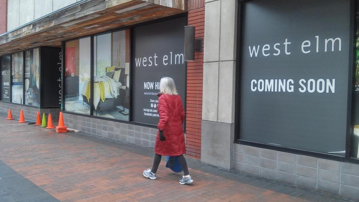 Idaho’s first West Elm store will open in a few months in the former Anthropologie space.