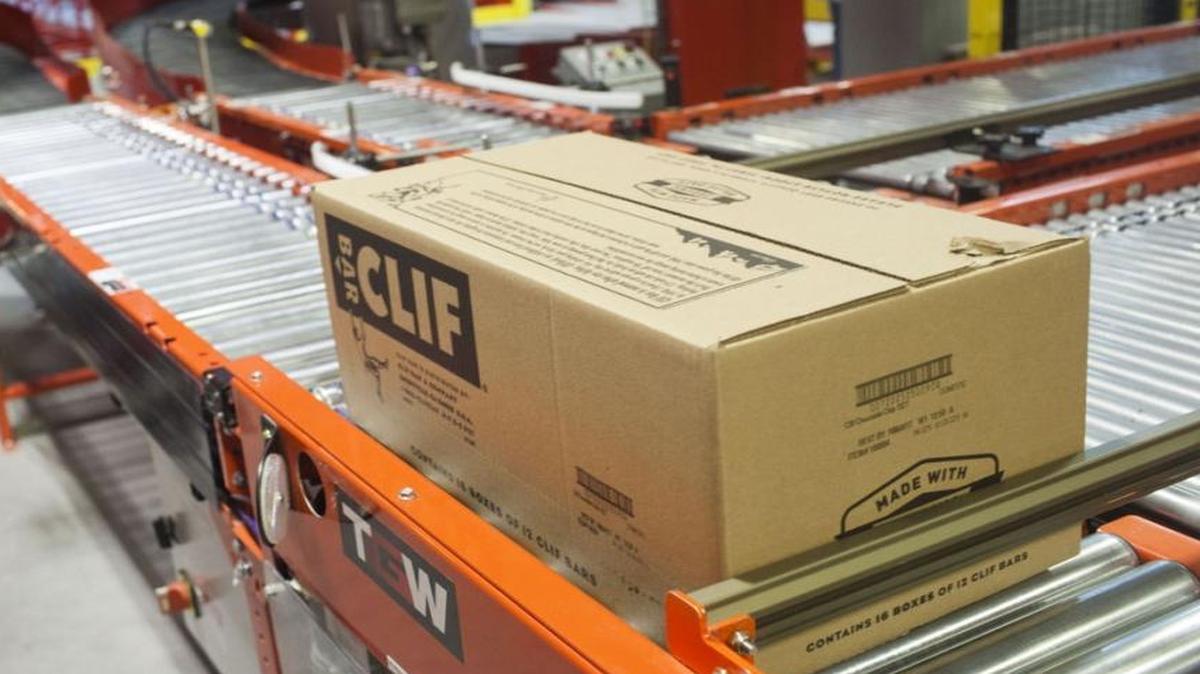 Boxes of Clif Bars roll out of the new Twin Falls bakery in June.