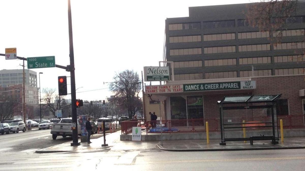 The former Nelson School Supply building is under construction along State Street, across from the Downtown Boise YMCA.
