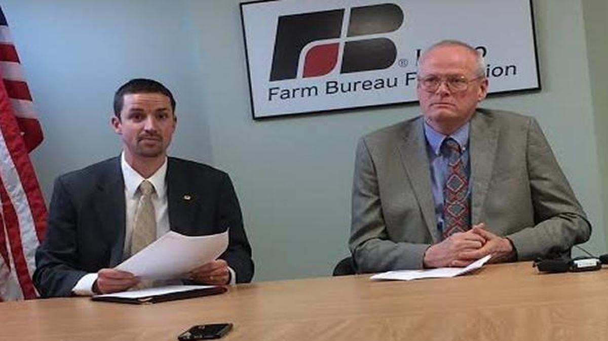 From left: Braden Jensen of the Idaho Farm Bureau, Bob Naerebout of the Idaho Dairymen’s Association, Marc Schlegel-Preheim of Hyde Park Mennonite Fellowship.