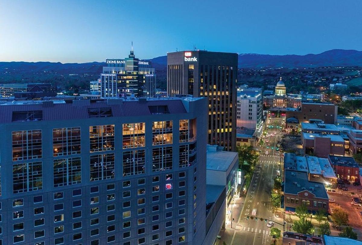 The Grove Hotel, at left, 245 S. Capitol Blvd, is charging $309 on Sunday and Monday. Next weekend, they can be booked for $169.