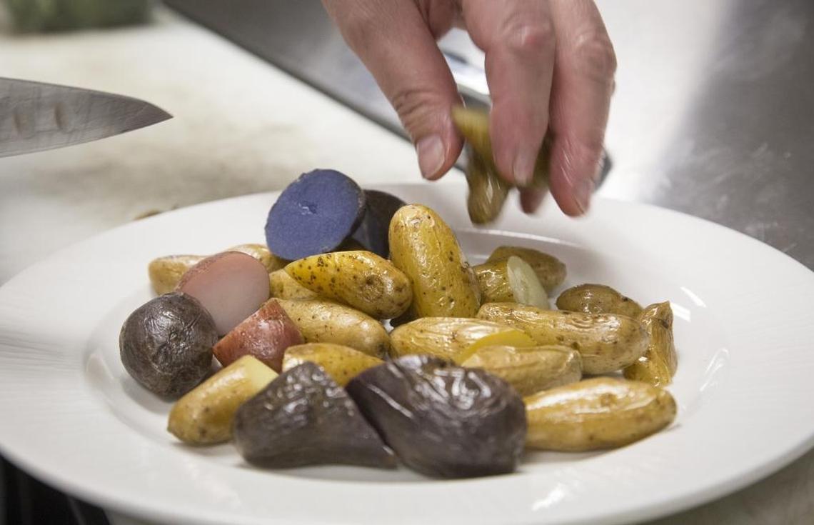 Richard Langston, owner and chef at Richard’s Restaurant at the Inn at 500 Capitol, uses trendy Idaho fingerling potatoes for some of his dishes.