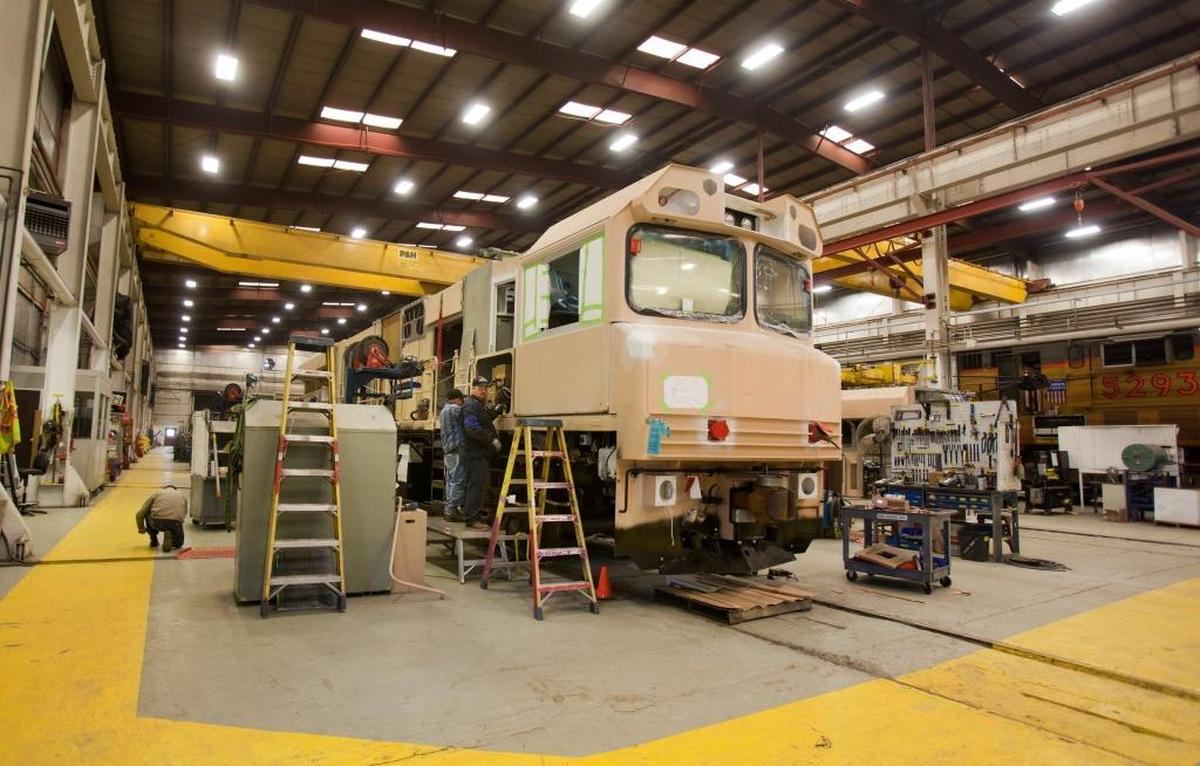 In the Motive Power component shop in Boise, workers assemble engines and engine components from the wheels up. 