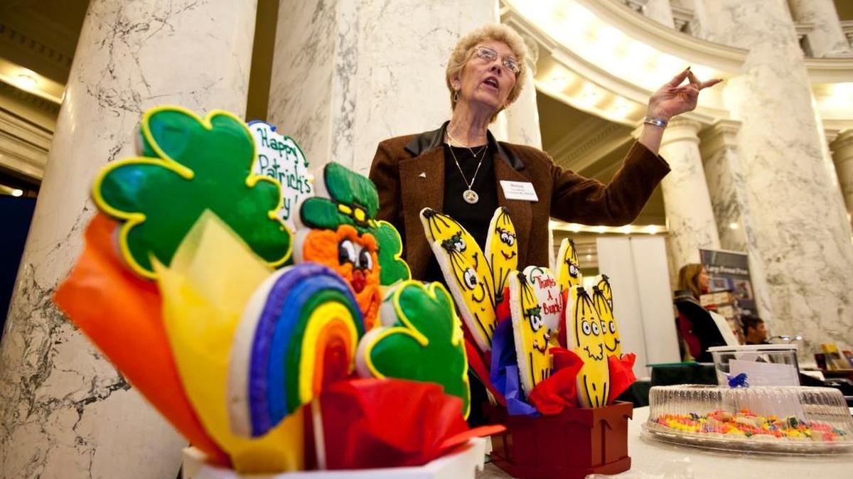 The annual Buy Idaho Capitol Show takes place Wednesday, Jan. 18, at the Capitol. Melva Johnson, who owned Cookies by Design with her daughter Susan Johnson, takes part in the 2011 show.