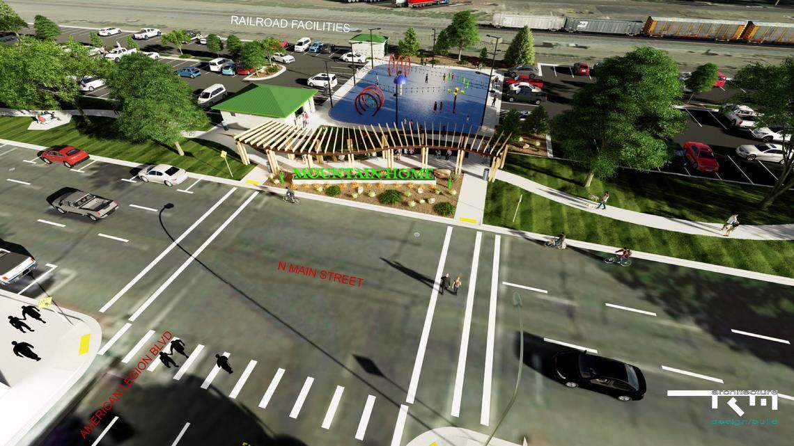 A rendering for an upcoming project at Railroad Park in Mountain Home.
