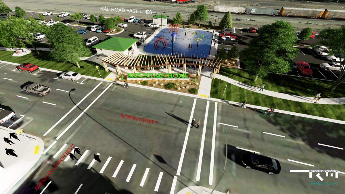A rendering for an upcoming project at Railroad Park in Mountain Home.