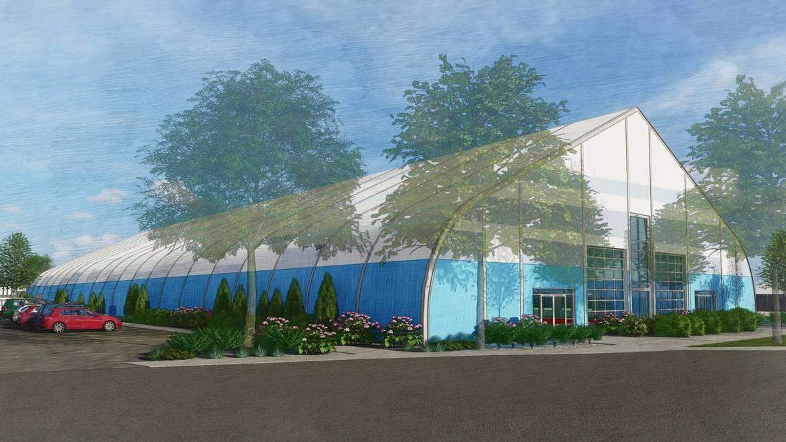 An architect’s rendering of the aquatic center.