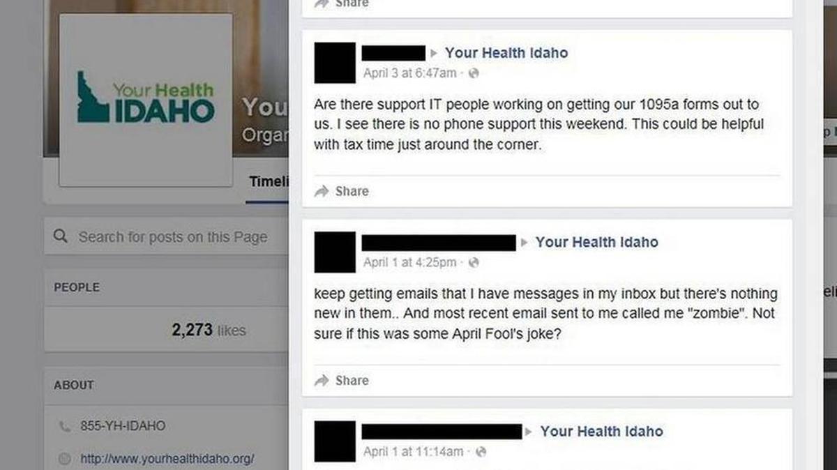 Many consumers posted on Your Health Idaho’s Facebook page about 1095-A delays.